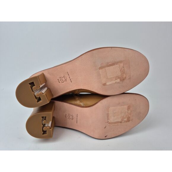 Tory Burch Women's Brown Brooke Stamped Heel Leather Bootie Size 9.5 US. - Picture 7 of 7